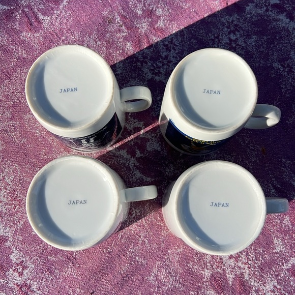 Vintage Morton Salt Mugs 1914 1921 1956 and 1968 - When It Rains It Pours - Picture 7 of 7